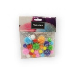 Pom poms Colores Básicos Multitamaño