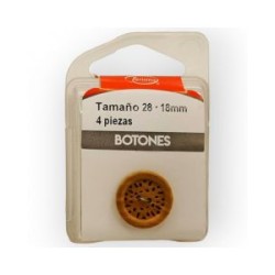 Botones en Cajita 18 mm Madera Natural Mod.1552828
