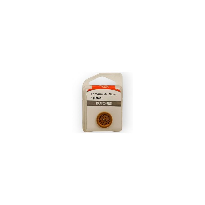 Botones en Cajita 18 mm Madera Natural Mod.1552828