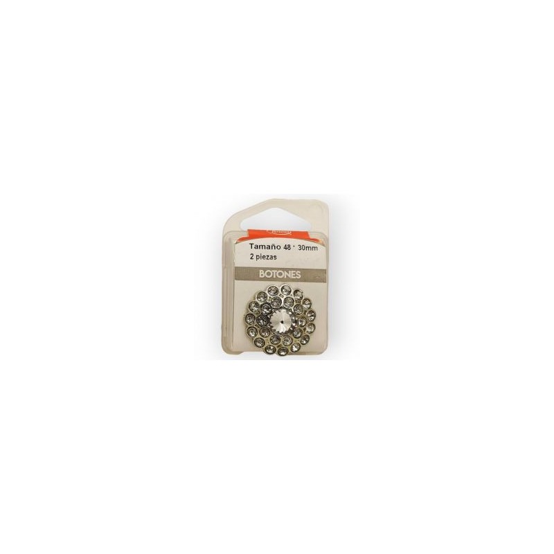 Botones en Cajita 30 mm Plata-Diamante Mod.1433082B