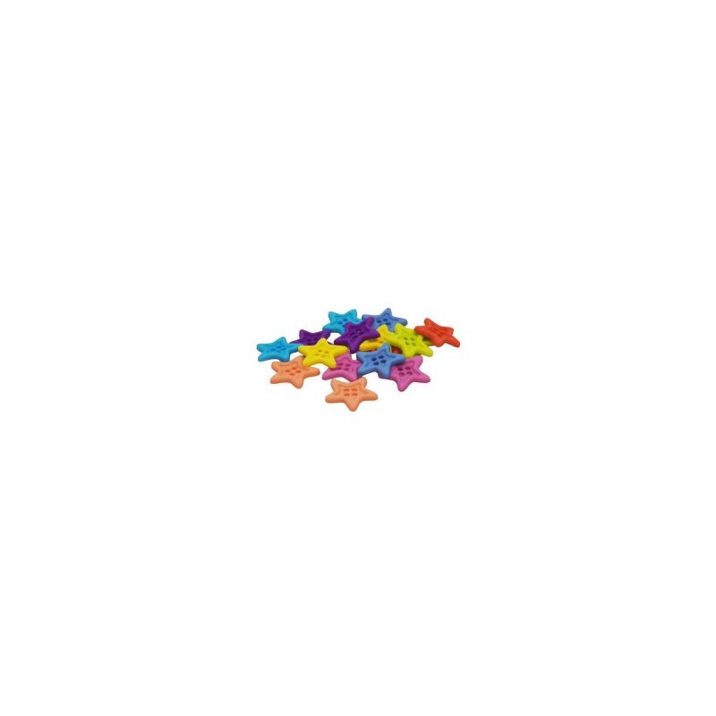 Botones Decorativos Estrellas 4 orificios Mod.8996