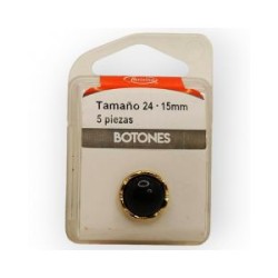 Botones en Cajita 15 mm Negro Mod.0422402