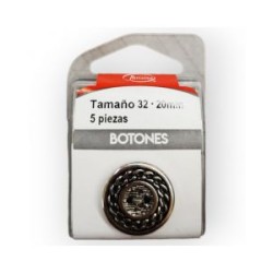 Botones en Cajita 20 mm Plata Mod.0333282