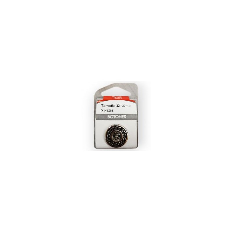 Botones en Cajita 20 mm Plata Mod.0333282