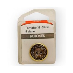 Botones en Cajita 20 mm Oro Mod.333281