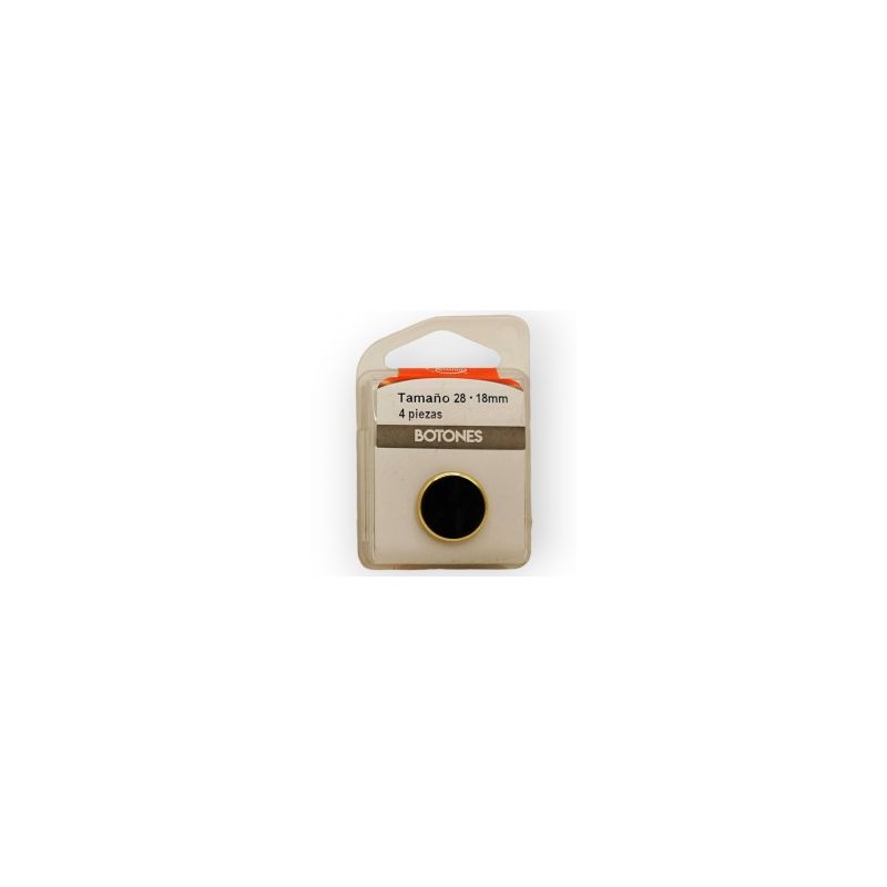 Botones en Cajita 18 mm Negro Mod.0122802