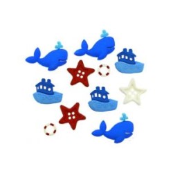 Botones Decorativos Pequeñas Ballenas