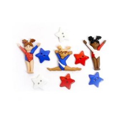 Botones Decorativos Niñas Gimnastas