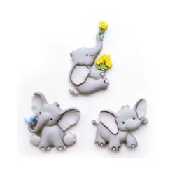 Botones Decorativos Elefantes con Suerte