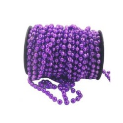 Perla En Rollo Morado Facetada Metálica
