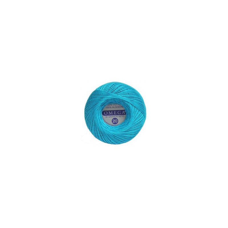 Hilo Crochet #20 color Azul Turquesa Caja de 12 pzs