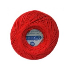 Hilo Crochet #20 color Rojo Caja de 12 pzs