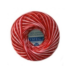 Hilo Crochet #20 color Matizado Rojo Caja de 12 pzs