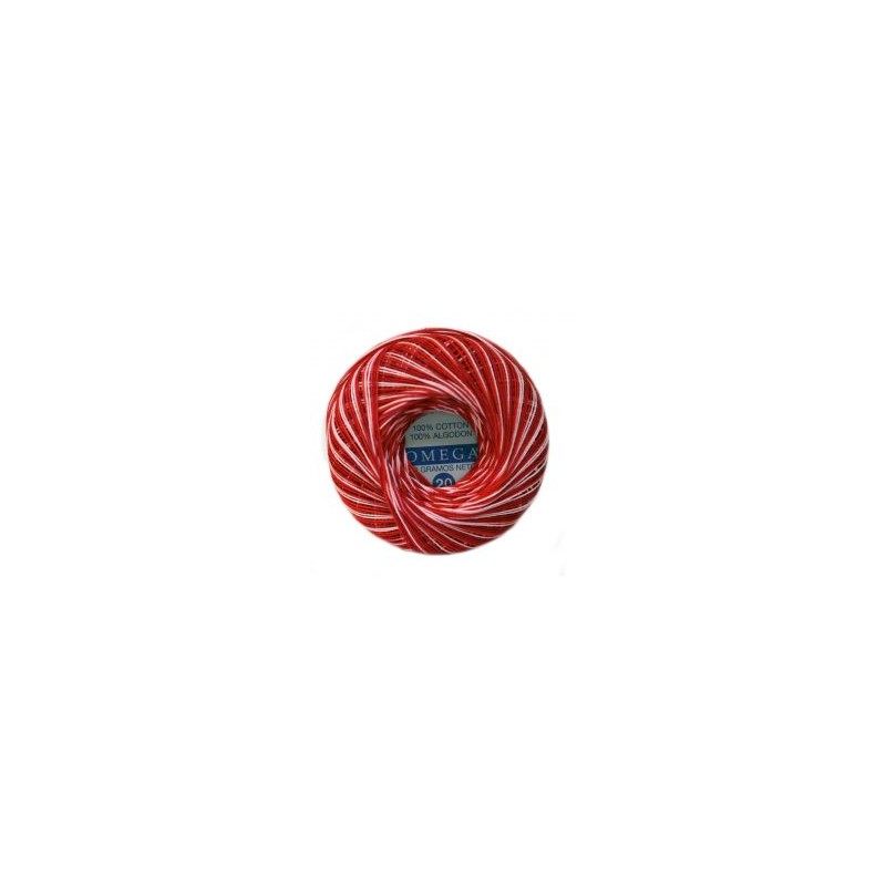 Hilo Crochet #20 color Matizado Rojo Caja de 12 pzs