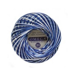 Hilo Crochet #20 color Matizado Azul Caja de 12 pzs