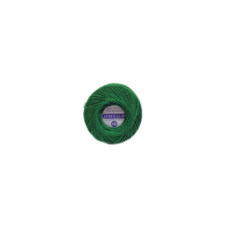 Hilo Crochet #10 color Verde Bandera Caja de 12 pzs