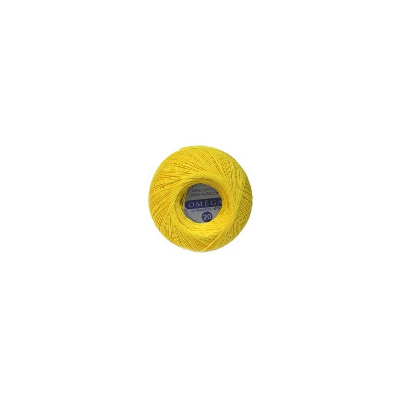Hilo Crochet #20 color Amarillo Canario Caja de 12 pzs