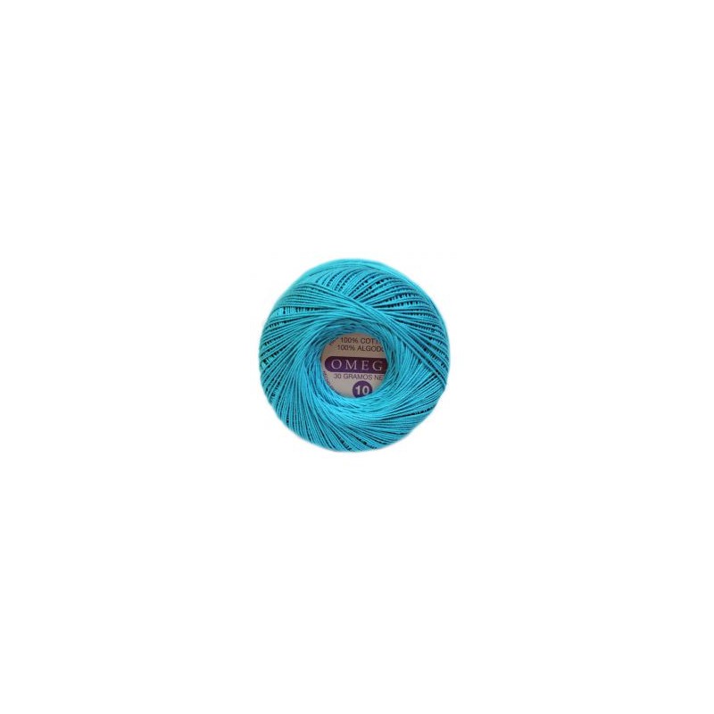 Hilo Crochet #10 color Azul Turquesa Caja de 12 pzs
