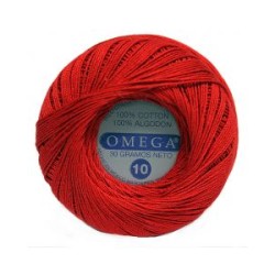 Hilo Crochet #10 color Rojo Caja de 12 pzs