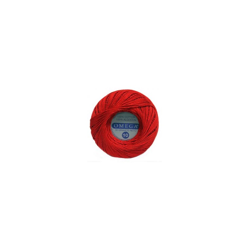 Hilo Crochet #10 color Rojo Caja de 12 pzs