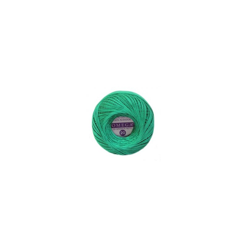 Hilo Crochet #20 color Verde Jade Caja de 12 pzs