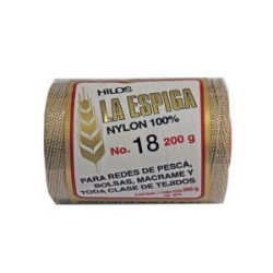 Hilo Nylon #18 color Beige Obscuro Paquete de 4 pzs