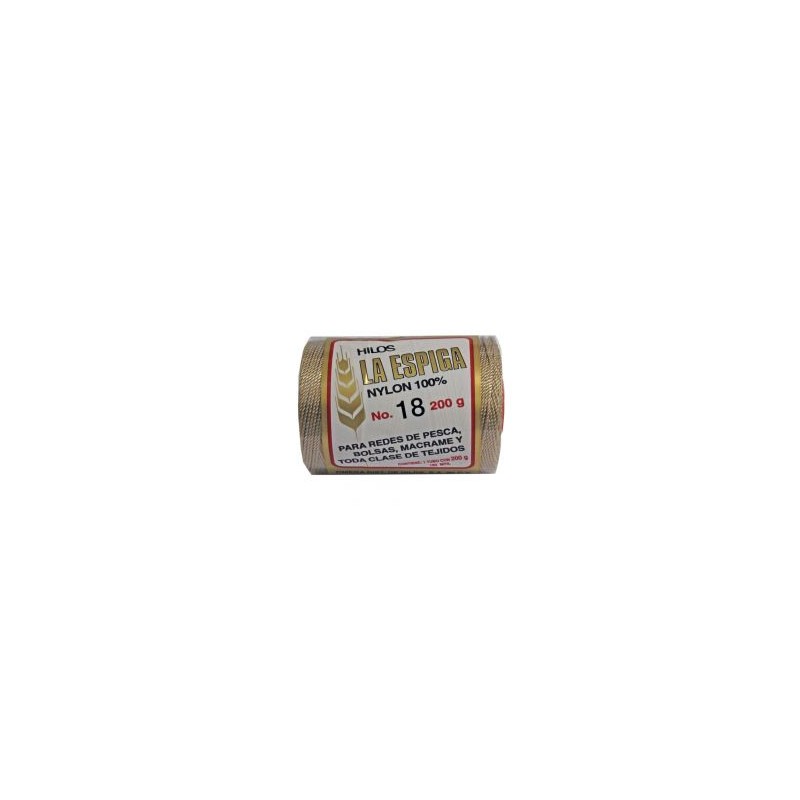 Hilo Nylon #18 color Beige Obscuro Paquete de 4 pzs