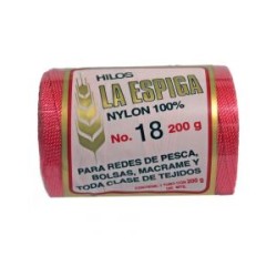 Hilo Nylon #18 color Rosa Mexicano Paquete de 4 pzs
