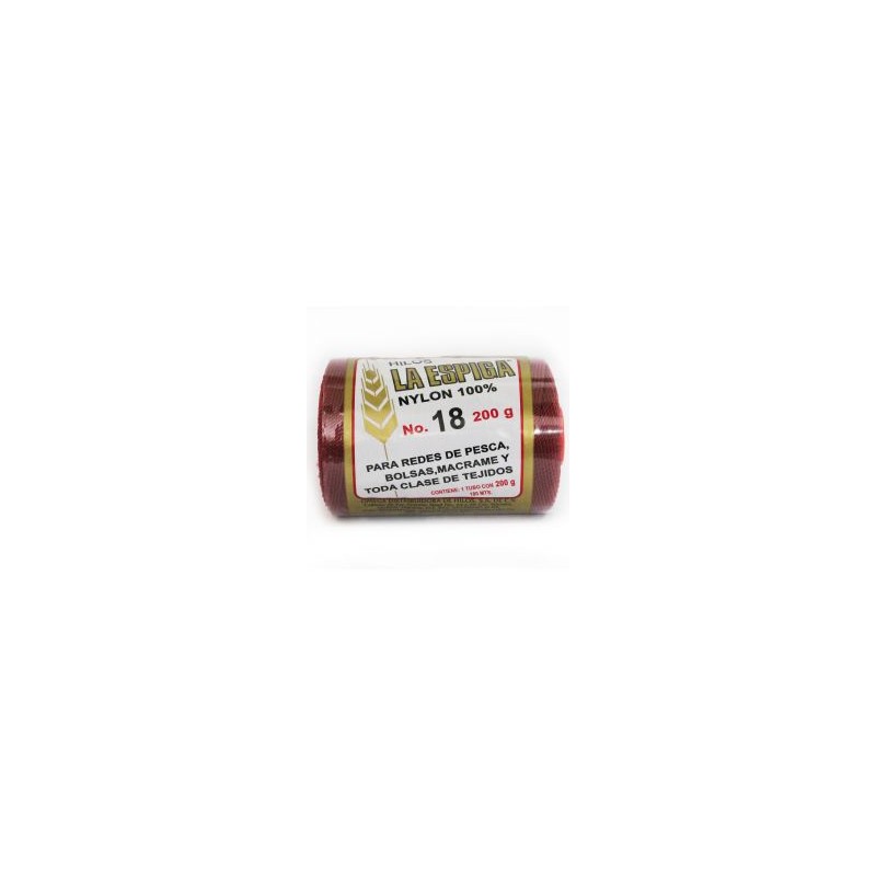 Hilo Nylon #18 color Vino Paquete de 4 pzs