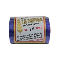 Hilo Nylon #18 color Azul Rey Paquete de 4 pzs