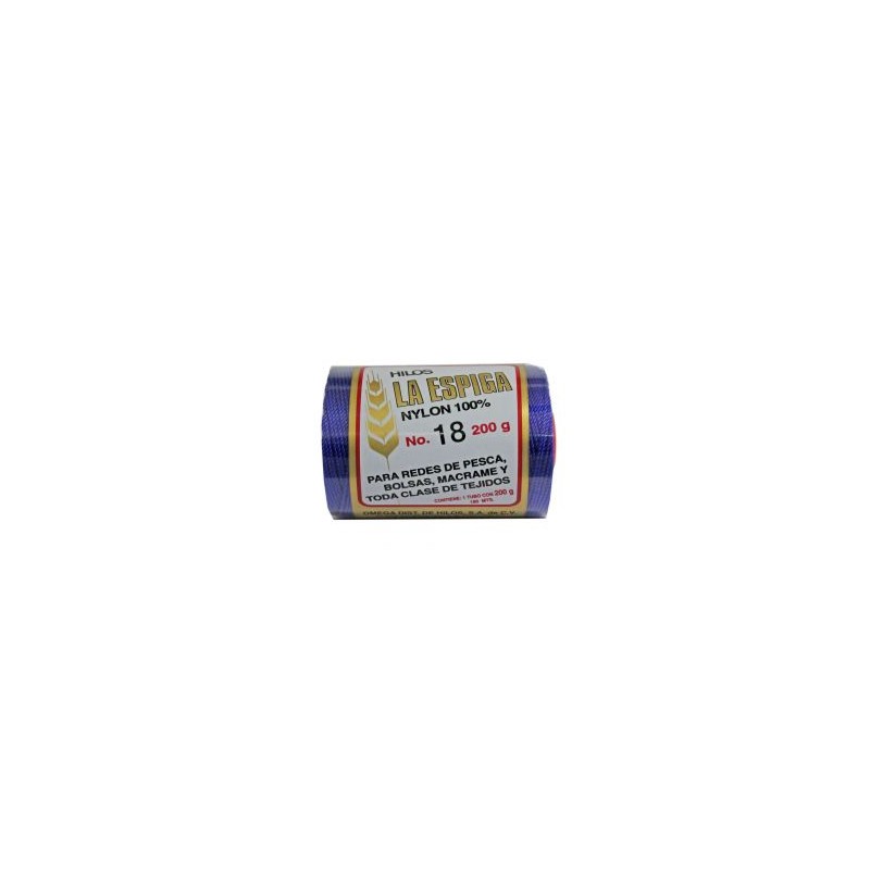 Hilo Nylon #18 color Azul Rey Paquete de 4 pzs