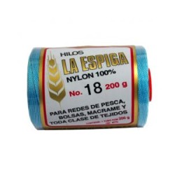 Hilo Nylon #18 color Azul Turqueza Paquete de 4 pzs