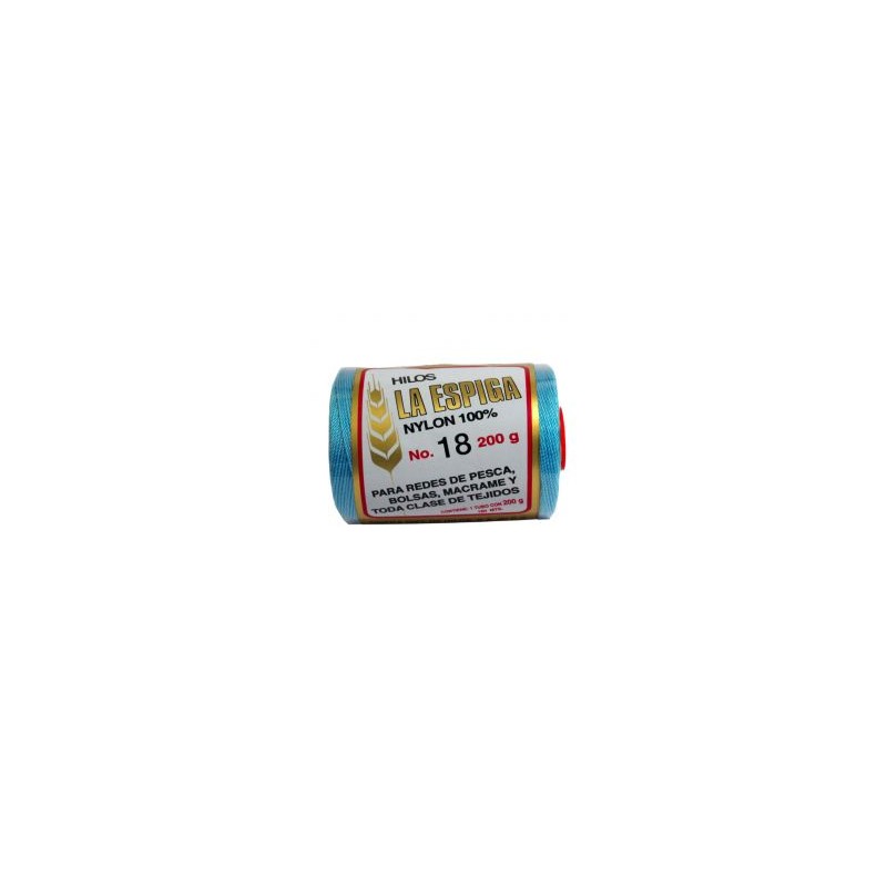 Hilo Nylon #18 color Azul Turqueza Paquete de 4 pzs