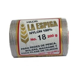 Hilo Nylon #18 color Gris Paquete de 4 pzs