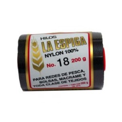 Hilo Nylon #18 color Negro Paquete de 4 pzs