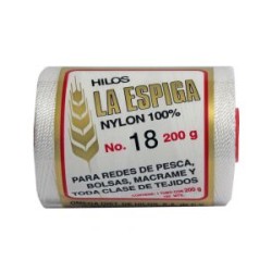 Hilo Nylon #18 color Blanco Paquete de 4 pzs