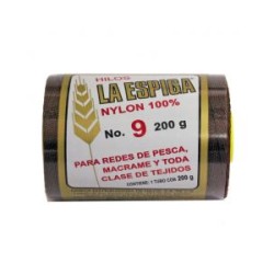 Hilo Nylon #9 color Café Paquete de 4 pzs