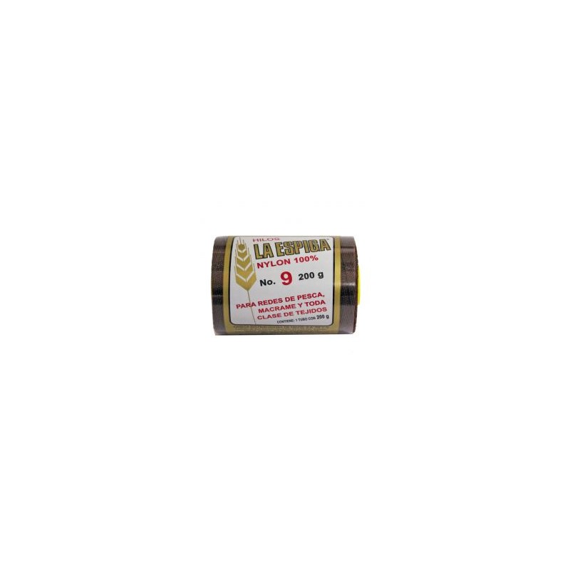 Hilo Nylon #9 color Café Paquete de 4 pzs