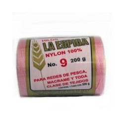 Hilo Nylon #9 color Rosa Niña Paquete de 4 pzs