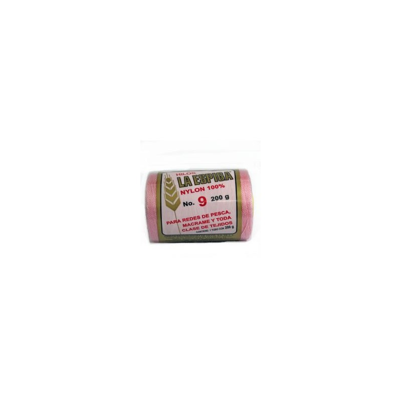Hilo Nylon #9 color Rosa Niña Paquete de 4 pzs