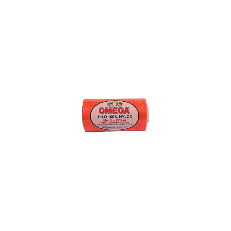 Hilo Nylon #5 color Naranja Fosforecente Paquete de 6 pzs