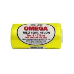 Hilo Nylon #5 color Amarillo Fosforencete Paquete de 6 pzs