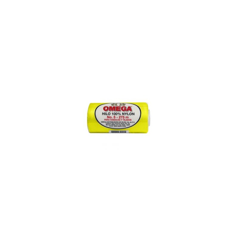 Hilo Nylon #5 color Amarillo Fosforencete Paquete de 6 pzs