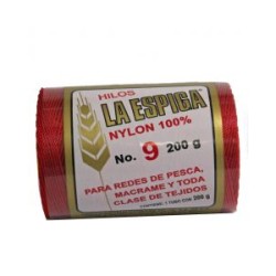 Hilo Nylon #9 color Rojo Paquete de 4 pzs