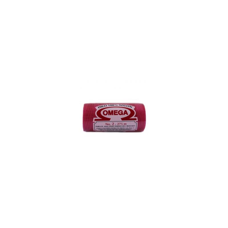 Hilo Nylon #2 color Rosa Mexicano Paq. con 12 pzs