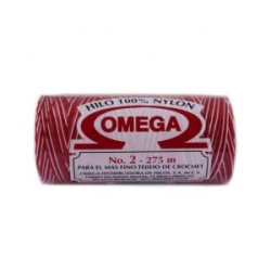 Hilo Nylon #2 Matizado color Rojo paquete de 12 pzs