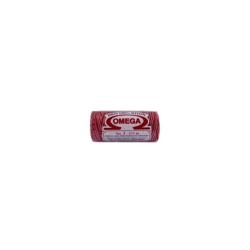 Hilo Nylon #2 Matizado color Rojo paquete de 12 pzs