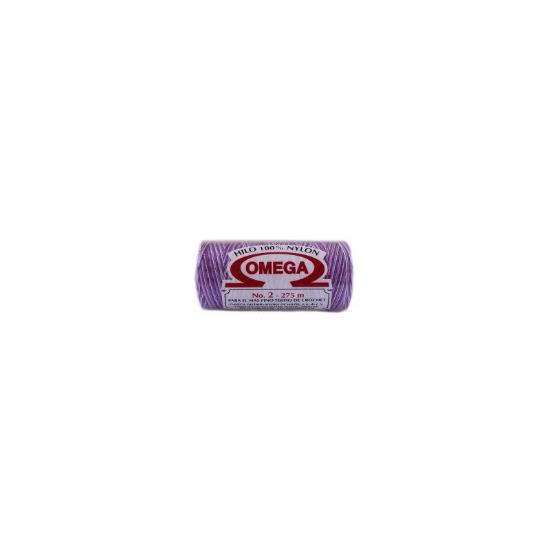 Hilo Nylon #2 Matizado color Lila paquete de 12 pzs