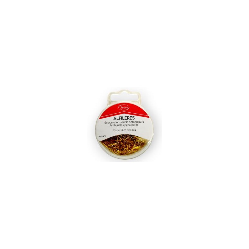 Alfiler De Acero Inoxidable para chaquiras y lentejuelas Dorado