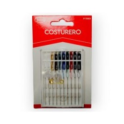 Estuche costurero plástico con agujas pre enhebrada